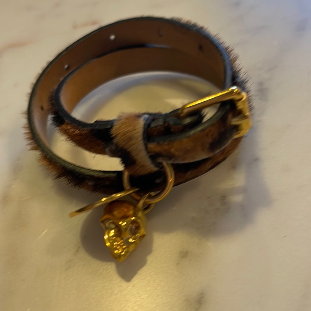 Alexander McQueen double wrap bracelet. Skull